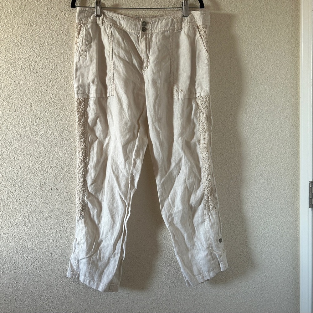 HEIHEI 100% Linen pants Beach Coastal Bohemian Festival Casual Vaca Women’s 31